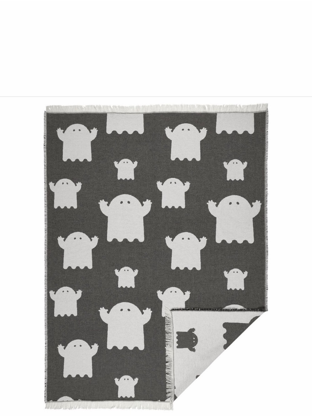 IKEA KUSTFYR Halloween Ghost Soft Cotton Throw Blanket NEW